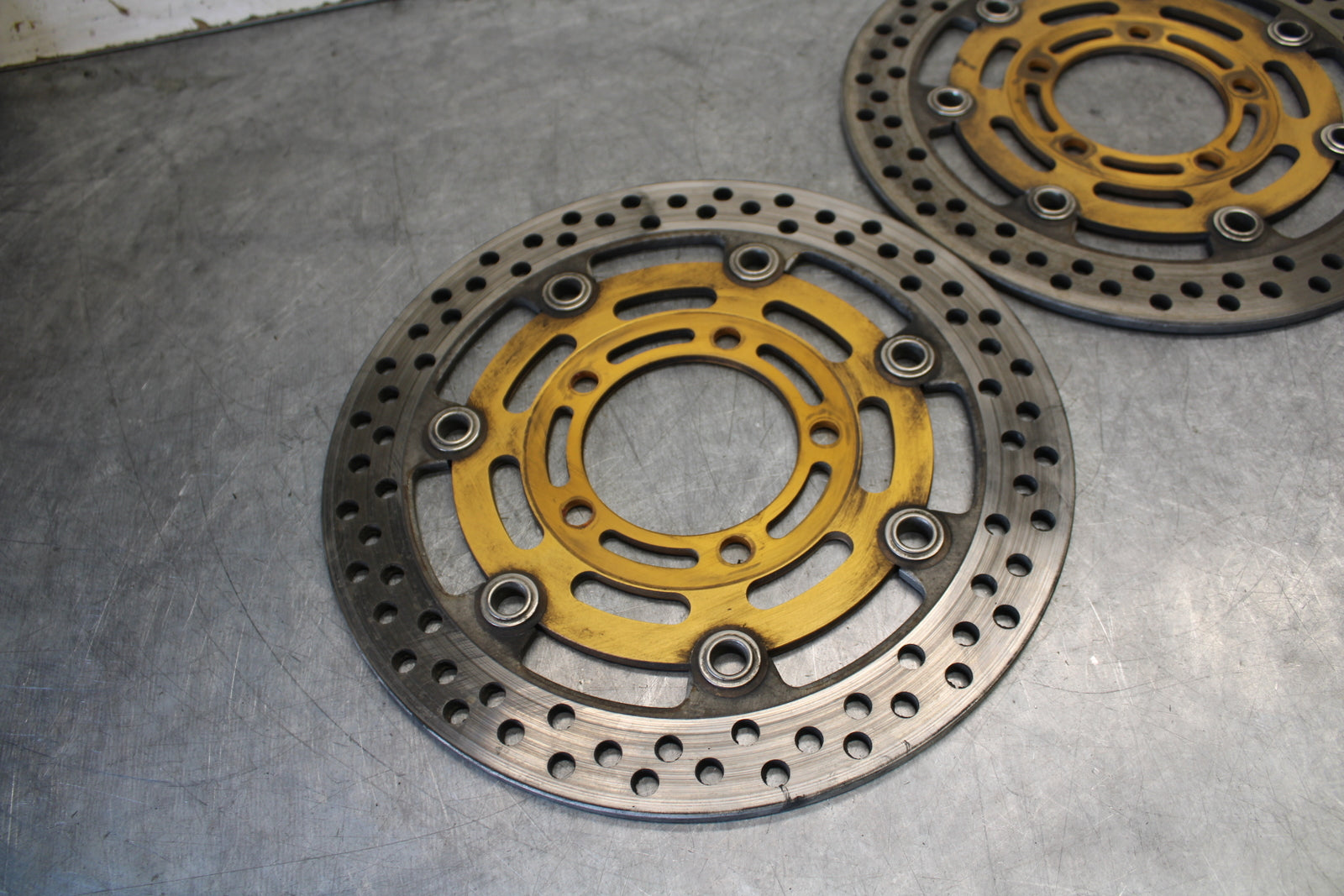 03-04 KAWASAKI NINJA ZX6RR FRONT LEFT RIGHT BRAKE ROTORS DISCS BB684