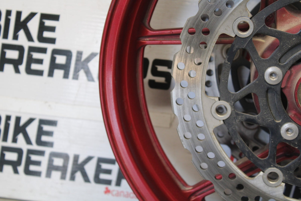 07-08 KAWASAKI NINJA ZX6R FRONT WHEEL FRONT RIM & ROTORS BB937