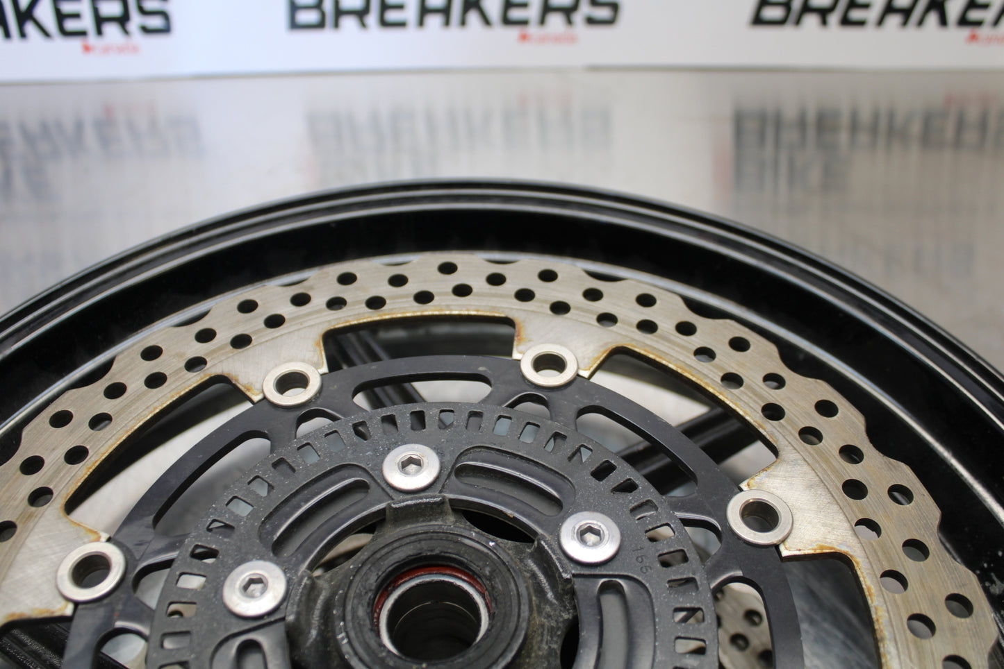 13-18 KAWASAKI NINJA ZX6R FRONT WHEEL FRONT RIM & ROTORS  BB143