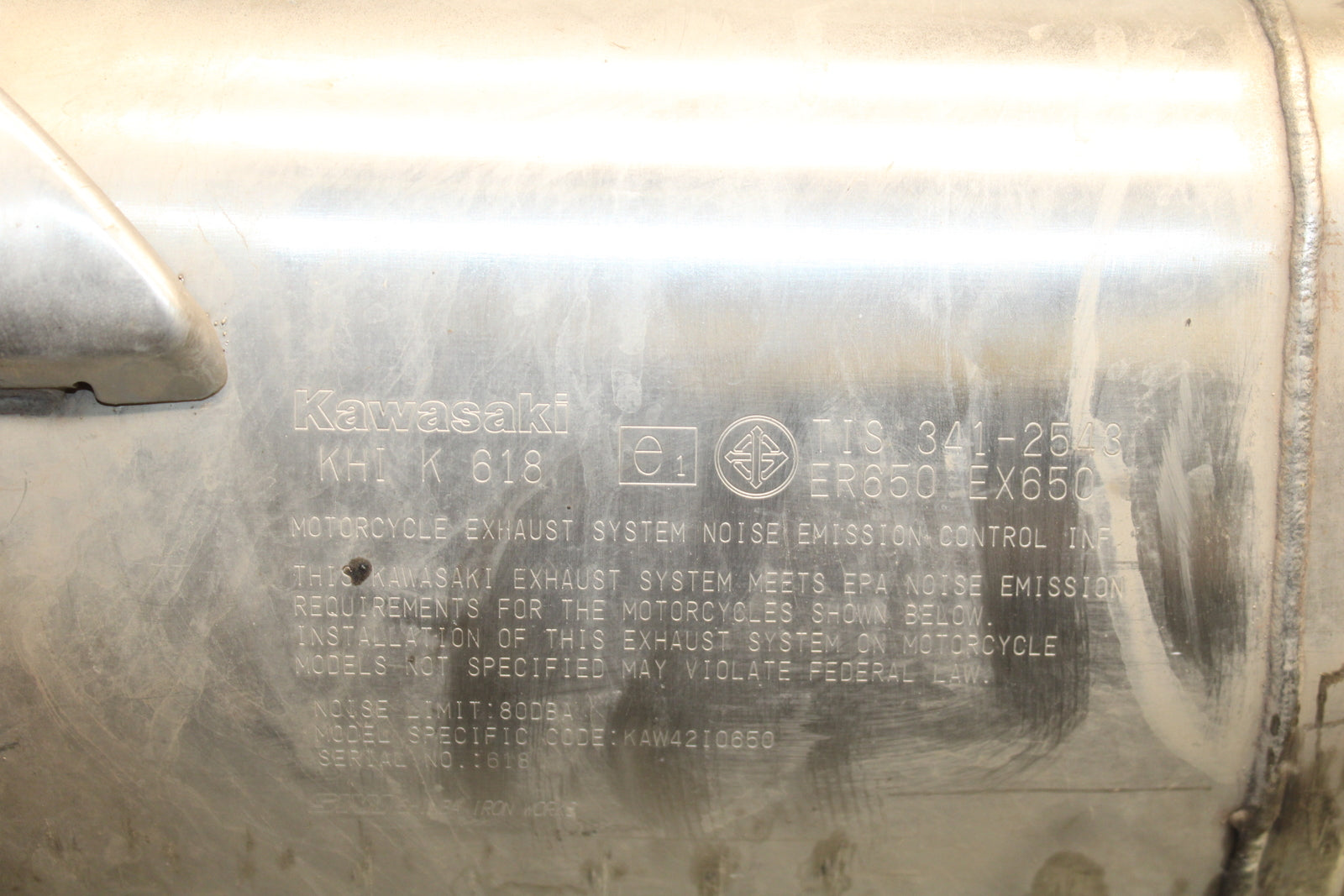 14-15 KAWASAKI NINJA 650 EX650F FULL EXHAUST SYSTEM HEADERS PIPE MUFFLER BB741 