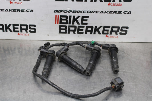 08-16 YAMAHA YZF R6 IGNITION COILS & COIL WIRING HARNESS WIRE LOOM BB798