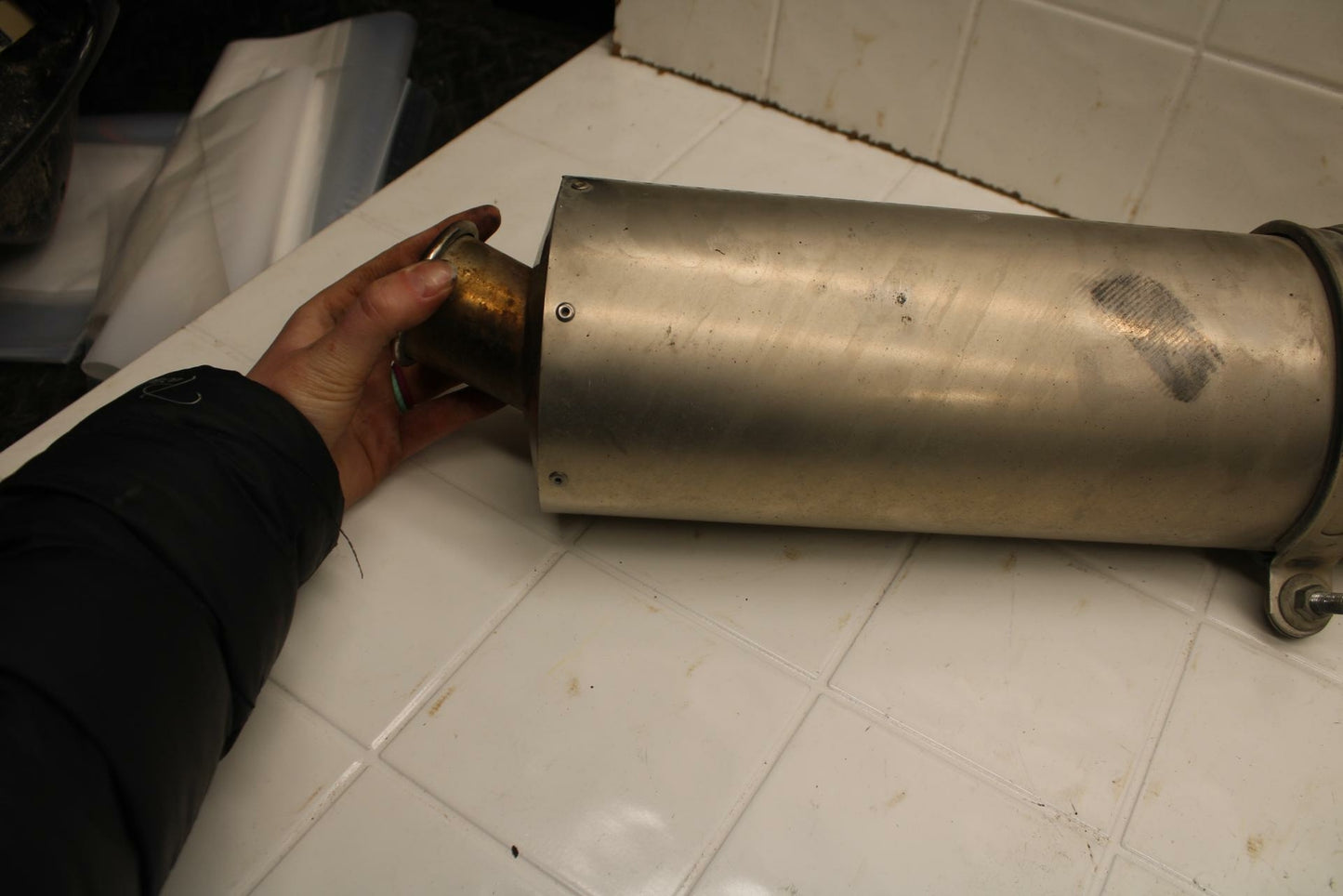 01-02 SUZUKI GSXR750 HINDLE EXHAUST PIPE MUFFLER SLIP ON CAN SILENCER BB402