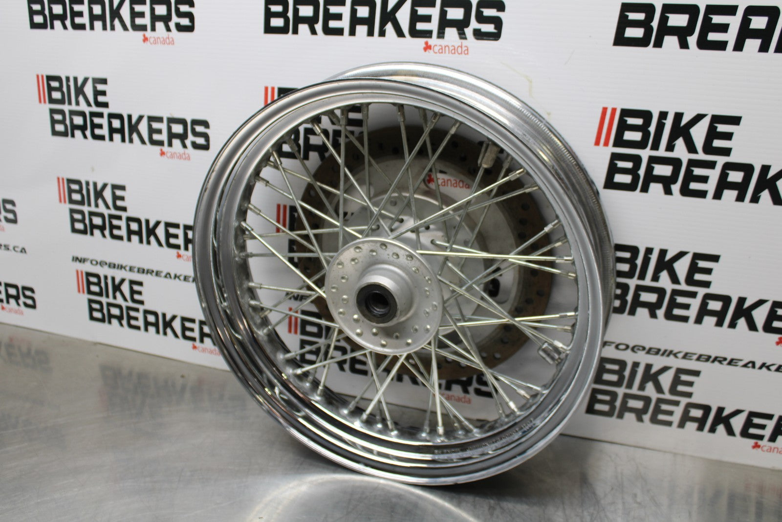 08 KAWASAKI VULCAN 900 FRONT WHEEL FRONT RIM & DISC ROTOR BB184