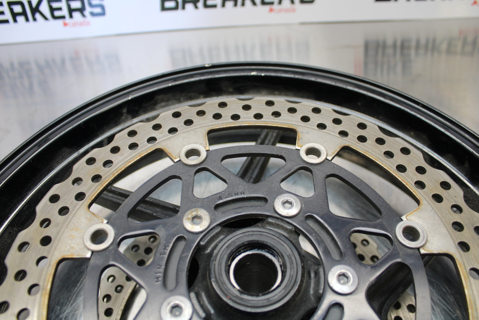 13-18 KAWASAKI NINJA ZX6R FRONT WHEEL FRONT RIM & ROTORS  BB143