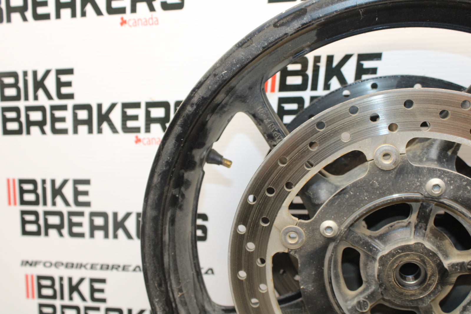 09-15 YAMAHA FZ6R FRONT WHEEL FRONT RIM & ROTORS BB161