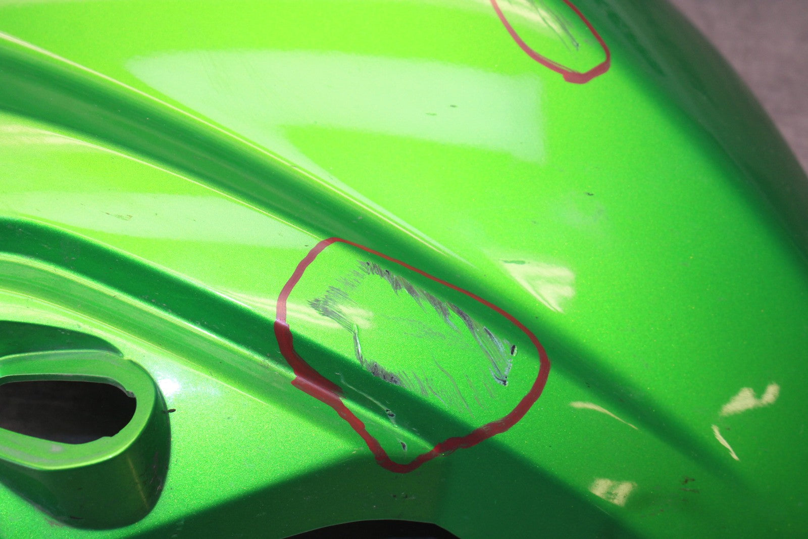 08-18 KAWASAKI KLR650 RIGHT FRONT UPPER NOSE FAIRING COWL SHROUD BB183