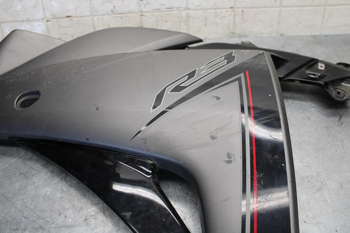 2015 Yamaha YZF R3 LEFT LOWER MID UPPER SIDE FAIRING COWL 1WD-XF83L-30-P1 BB526