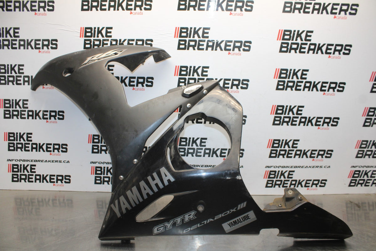 08-09 YAMAHA YZF R6S LEFT LOWER MID UPPER SIDE FAIRING COWL BB796