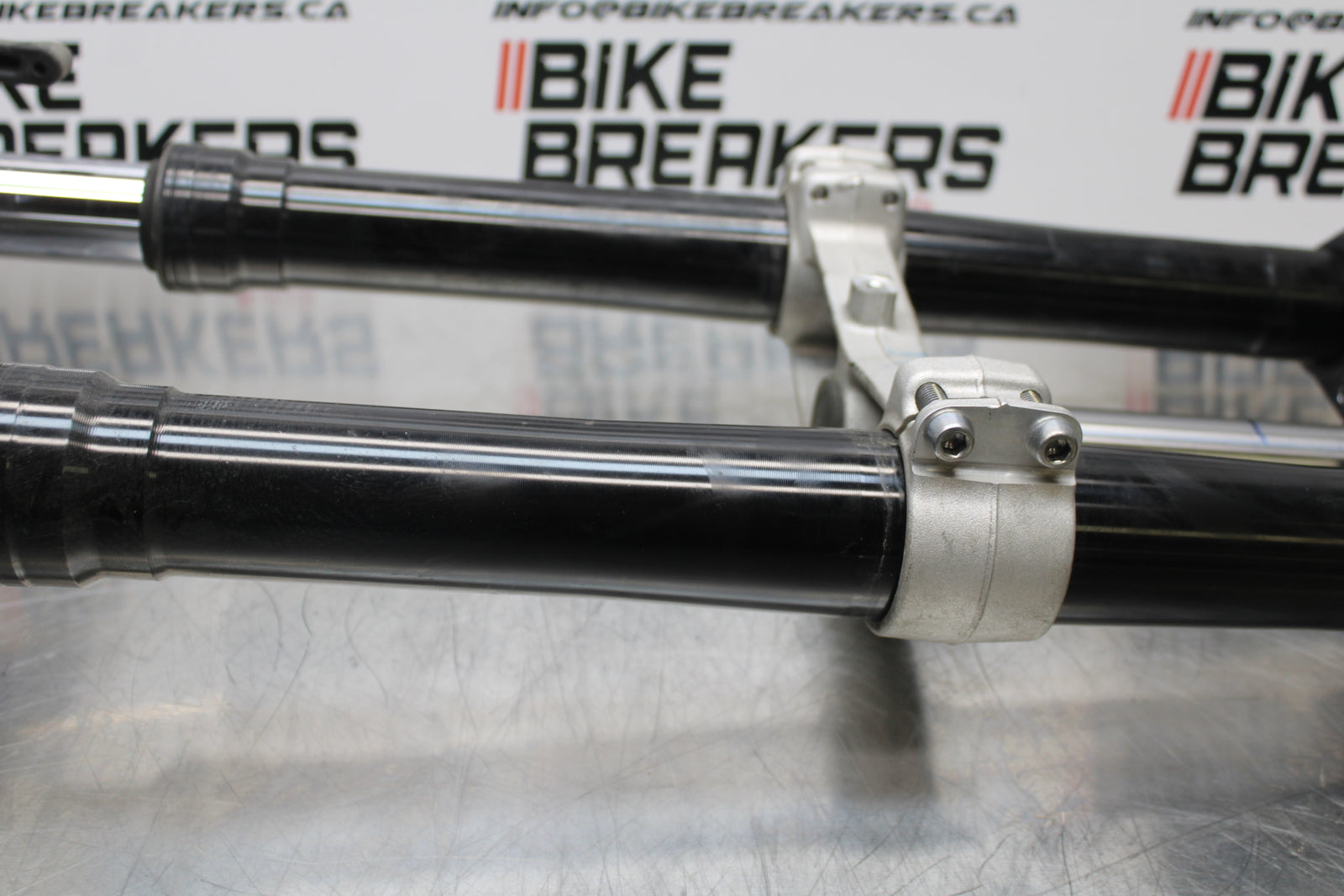 13-18 KAWASAKI NINJA ZX6R COMPLETE FRONT END FORKS SUSPENSION TRIPLE TREE BB143