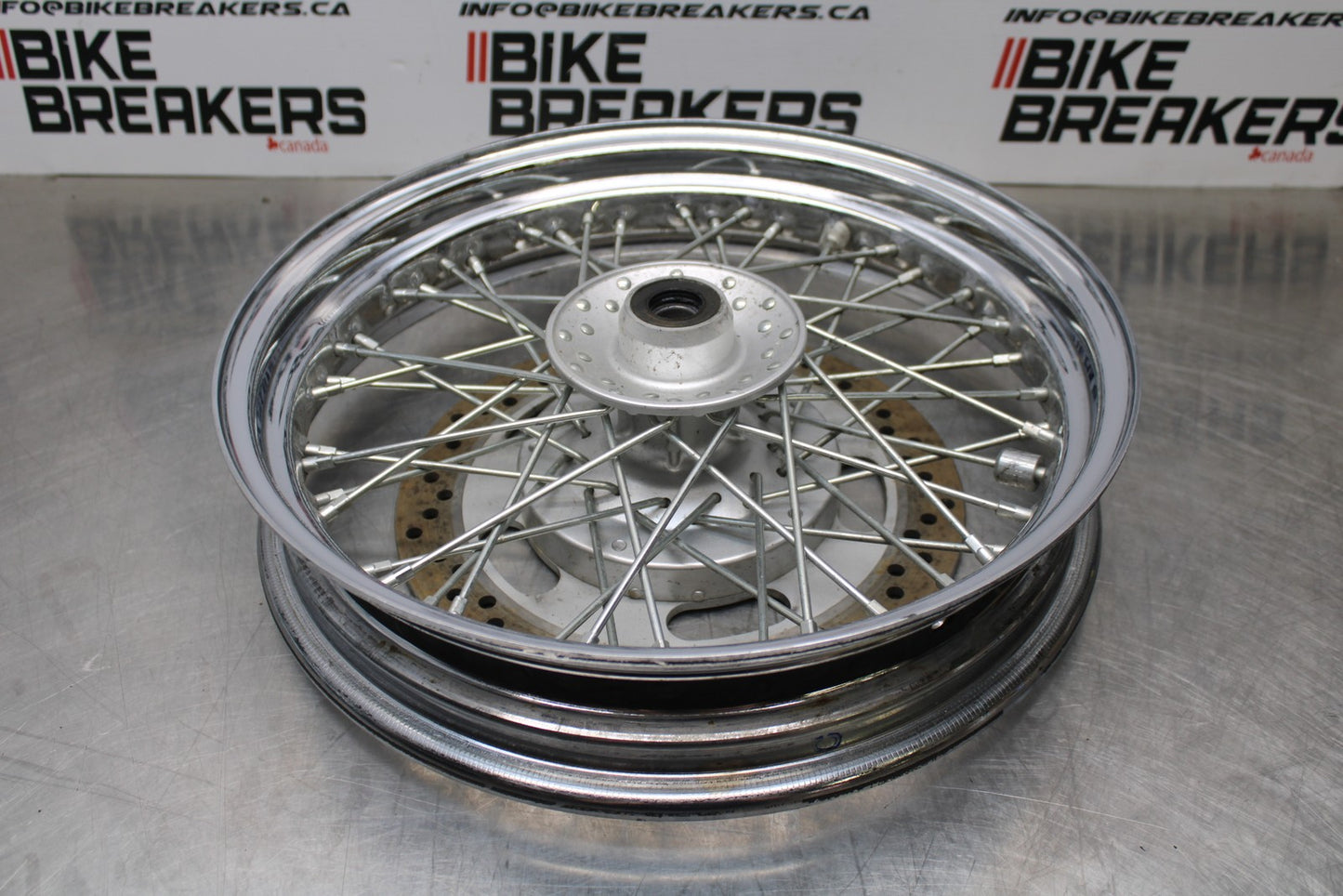 08 KAWASAKI VULCAN 900 FRONT WHEEL FRONT RIM & DISC ROTOR BB184