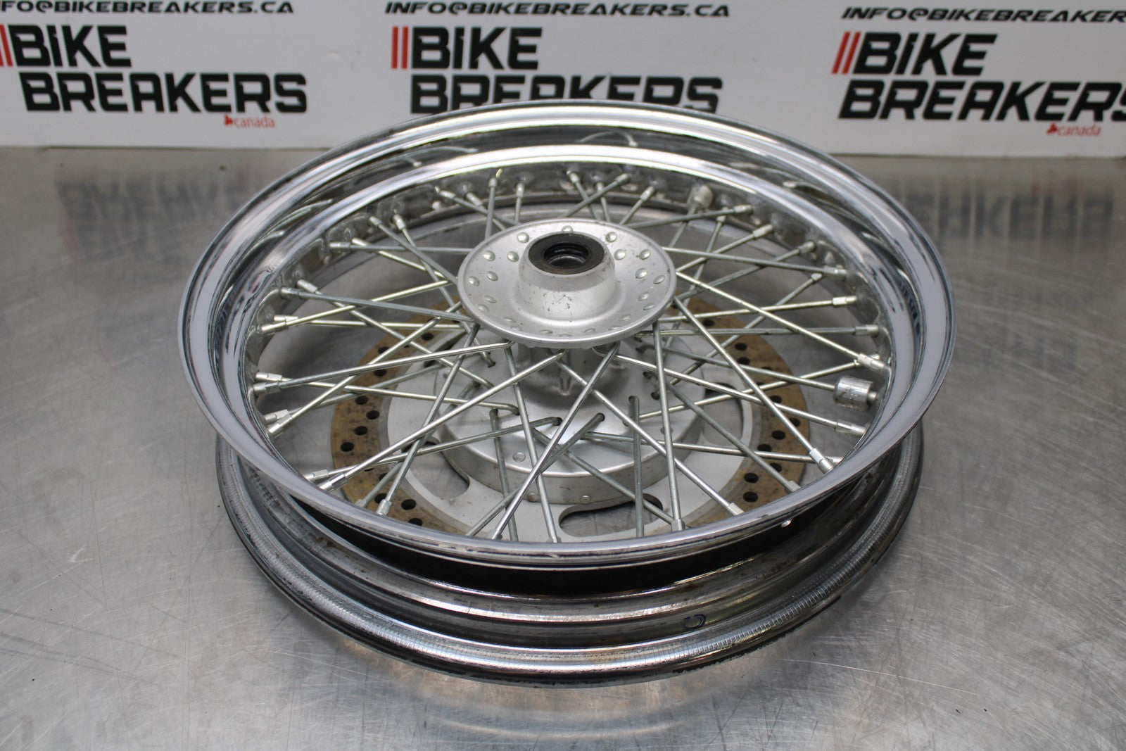 08 KAWASAKI VULCAN 900 FRONT WHEEL FRONT RIM & DISC ROTOR BB184