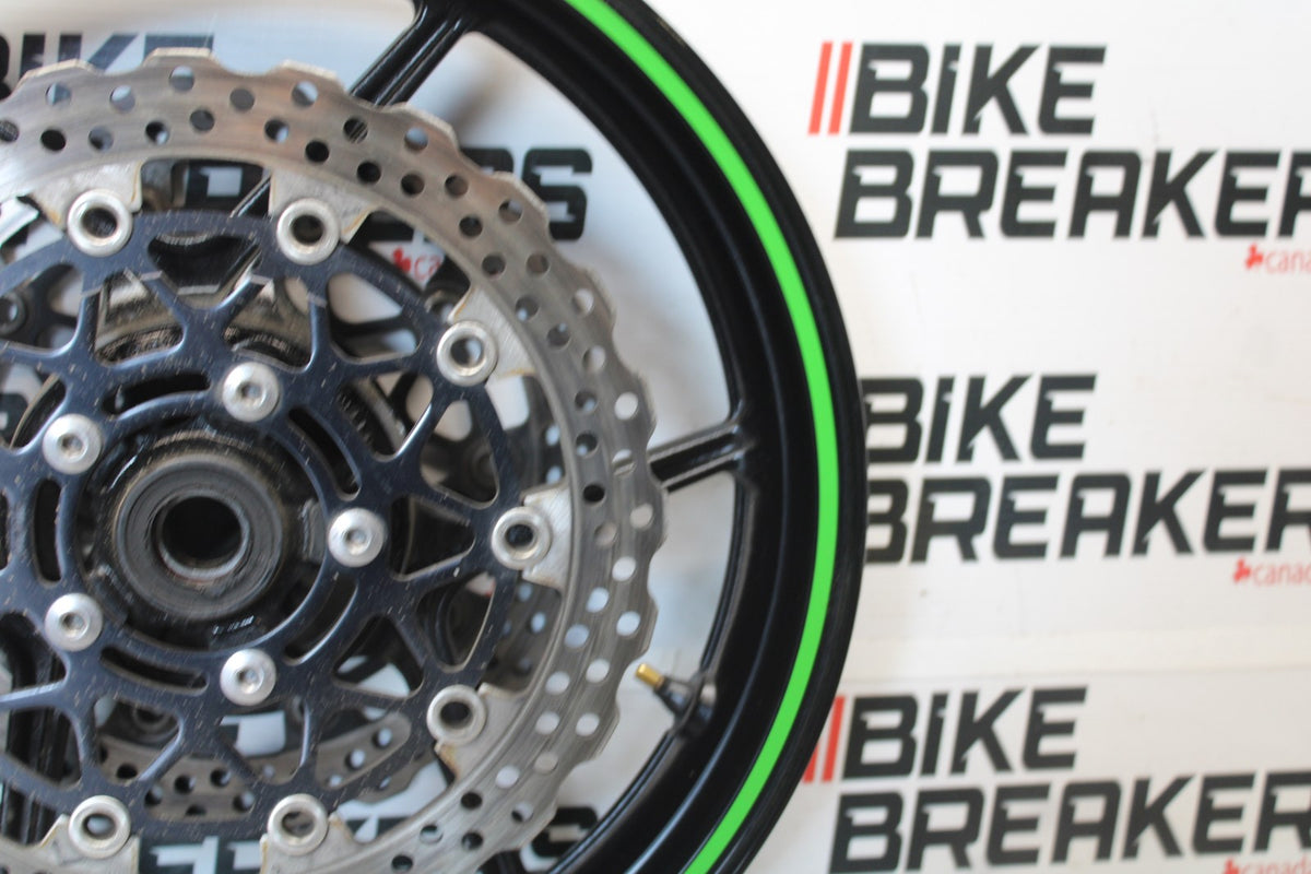 08 KAWASAKI NINJA ZX10R FRONT WHEEL FRONT RIM & ROTORS BB902