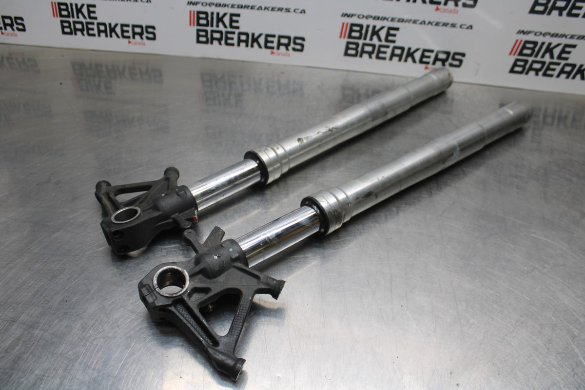 07-08 KAWASAKI NINJA ZX6R FRONT FORKS SHOCK SUSPENSION SET PAIR BB199
