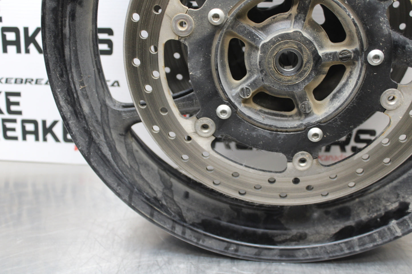 09-15 YAMAHA FZ6R FRONT WHEEL FRONT RIM & ROTORS BB161