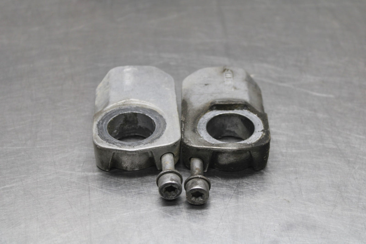 19 BMW F750GS SWINGARM CHAIN TENSIONER ADJUSTMENT BRACKETS  BB938