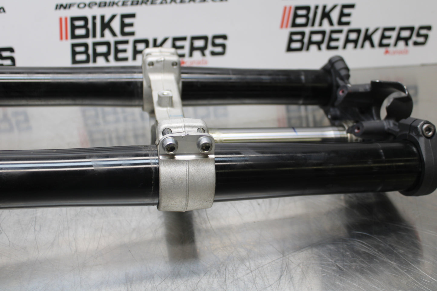 13-18 KAWASAKI NINJA ZX6R COMPLETE FRONT END FORKS SUSPENSION TRIPLE TREE BB143