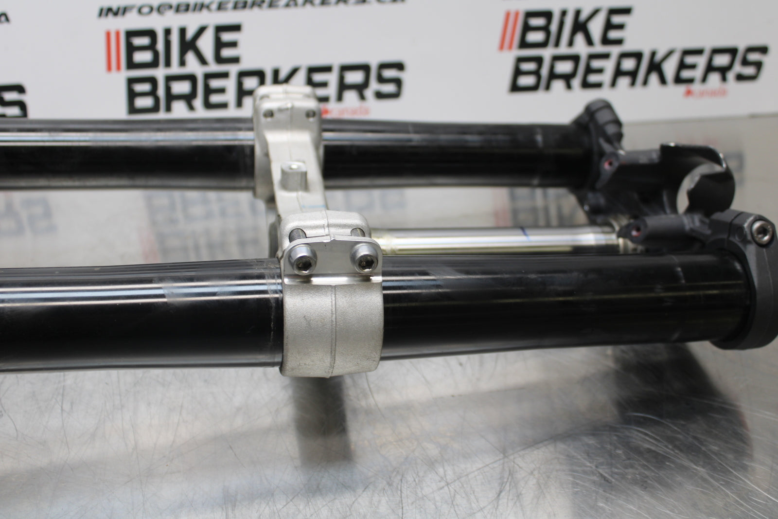 13-18 KAWASAKI NINJA ZX6R COMPLETE FRONT END FORKS SUSPENSION TRIPLE TREE BB143