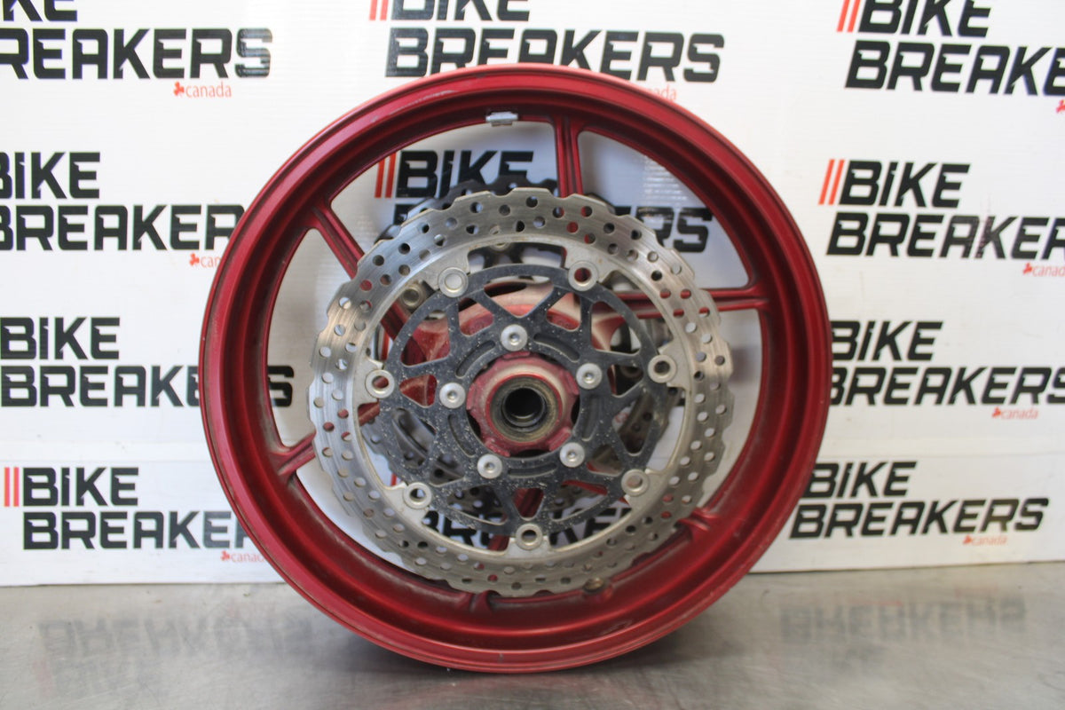 07-08 KAWASAKI NINJA ZX6R FRONT WHEEL FRONT RIM & ROTORS BB937
