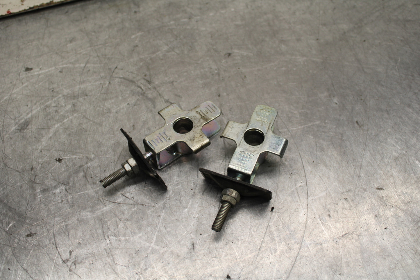 15-16 HONDA CB300F SWINGARM CHAIN TENSIONER ADJUSTMENT BRACKETS  BB740