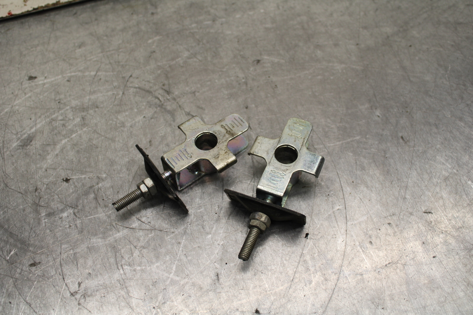 15-16 HONDA CB300F SWINGARM CHAIN TENSIONER ADJUSTMENT BRACKETS  BB740