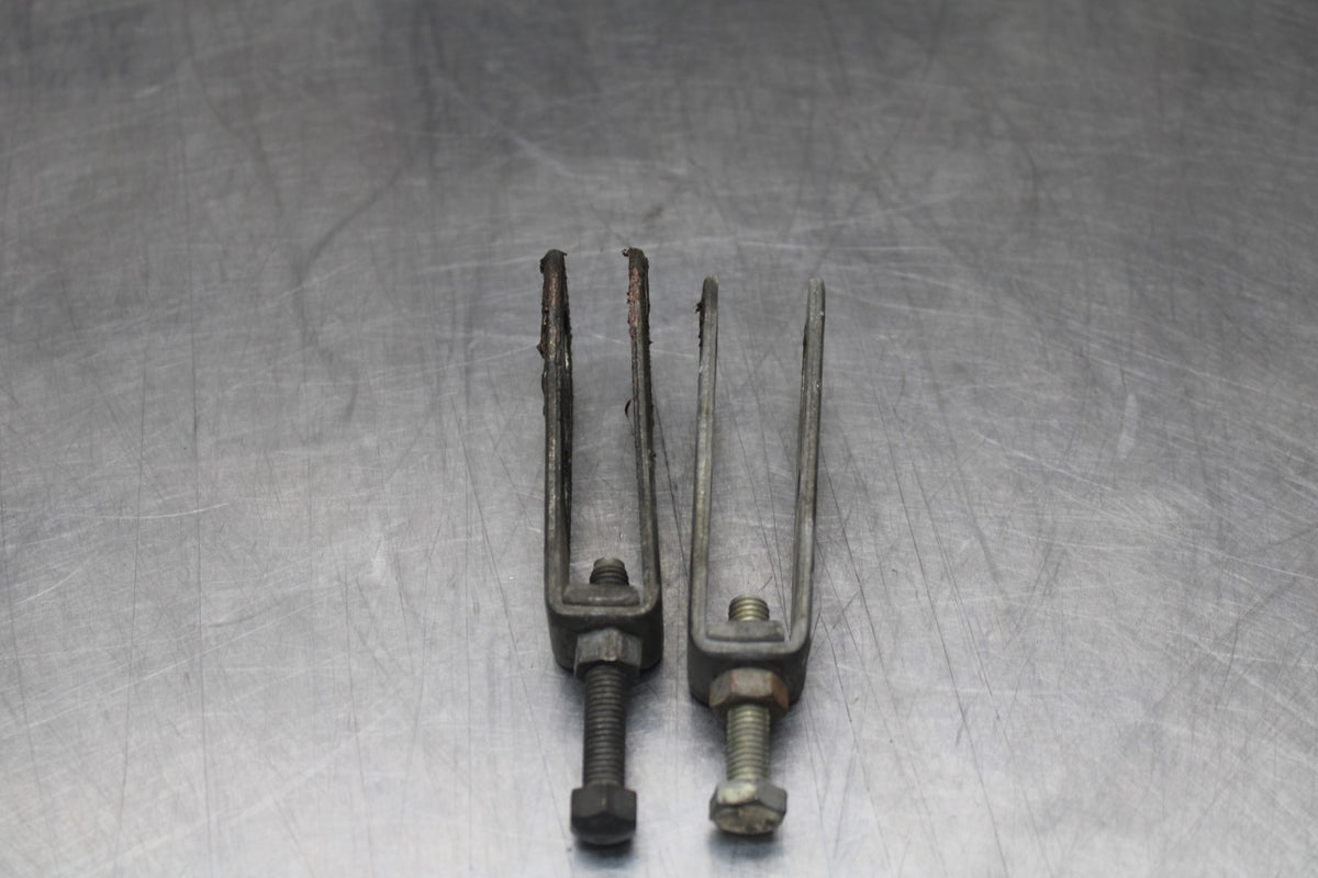 77 SUZUKI GS750 SWINGARM CHAIN TENSIONER ADJUSTMENT BRACKETS  BB779