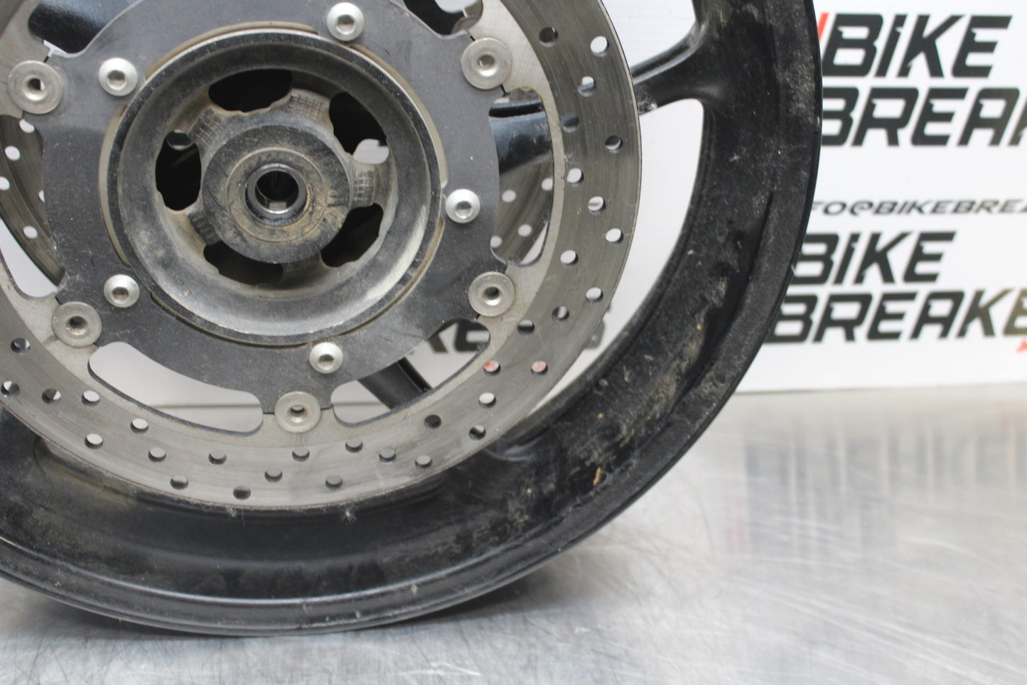 09-15 YAMAHA FZ6R FRONT WHEEL FRONT RIM & ROTORS BB161