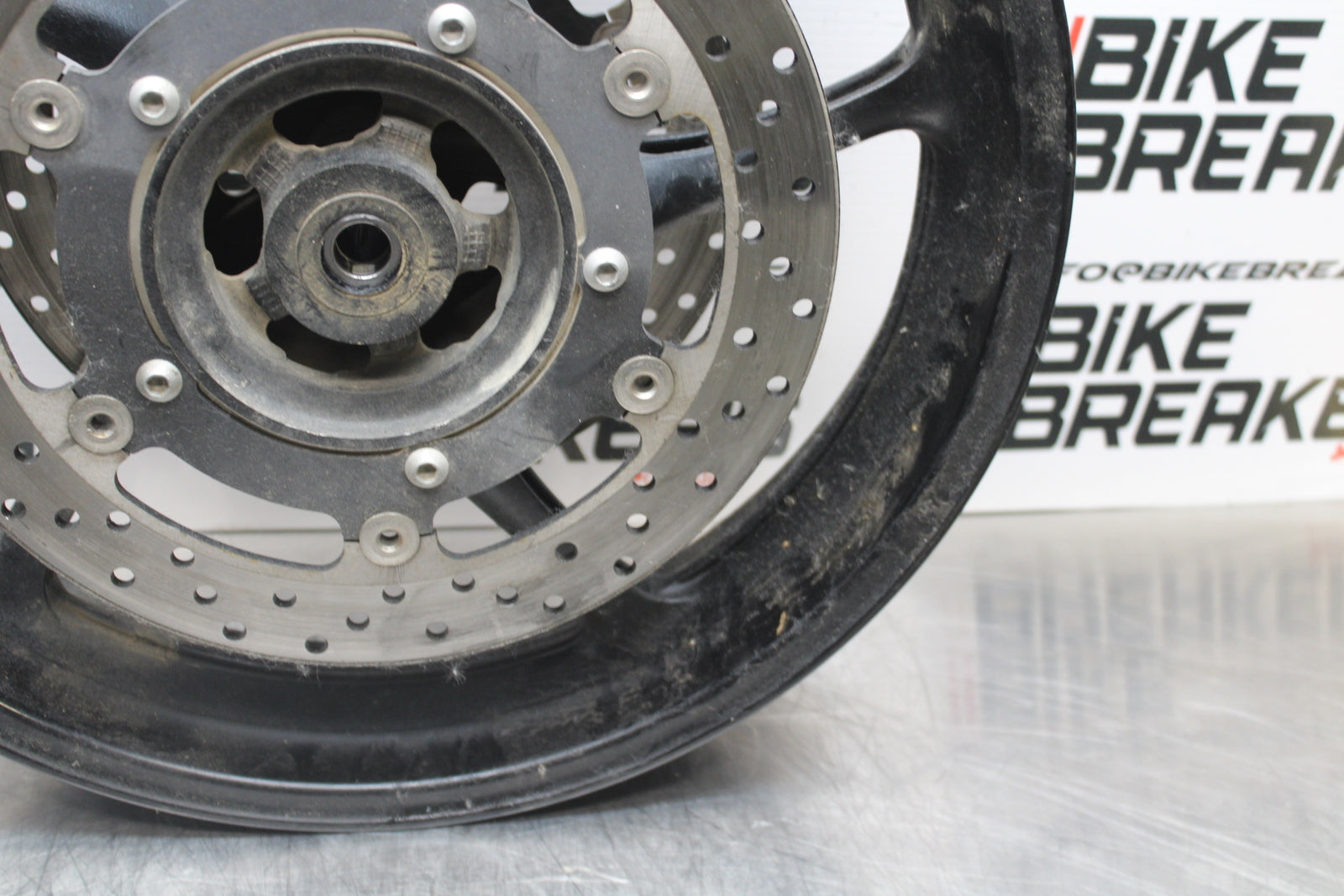 09-15 YAMAHA FZ6R FRONT WHEEL FRONT RIM & ROTORS BB161